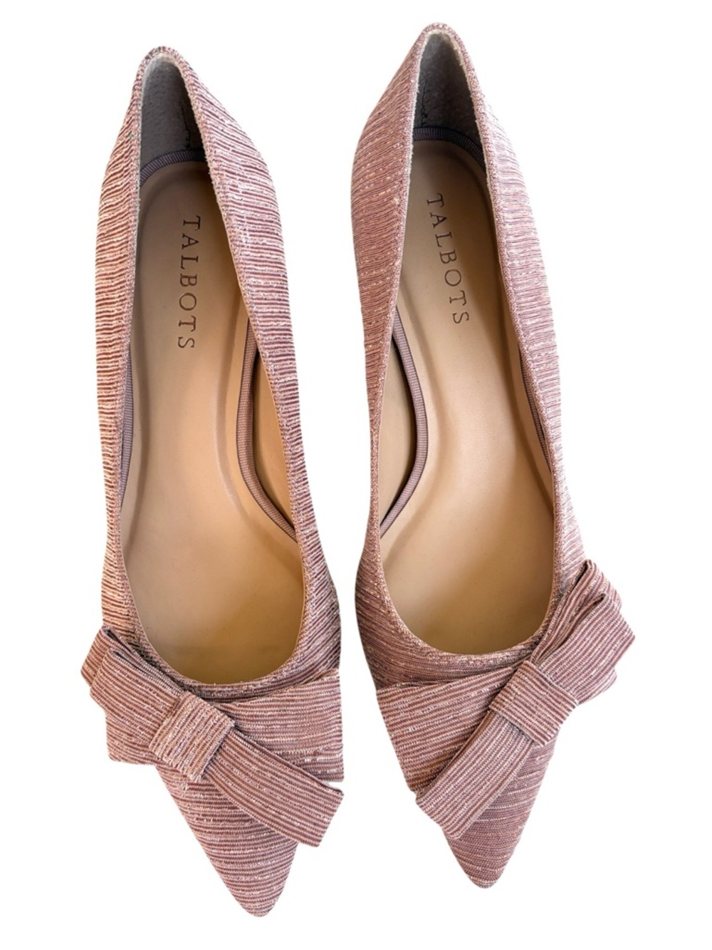 NWOT Talbots Erica Bow Lurex Kitten Heels Size 8.5 - Picture 2 of 8